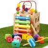 The wooden multi-functional intelligence box is highly entertaining and colorful. It can exercise babies' hand-eye coordination, visual ability, logical thinking ability, early education enlightenment training, and parent-child games Application Scenario